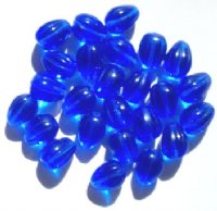 25 11x9mm Transparent Sapphire Grooved Drop Beads